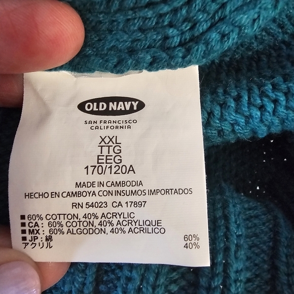 Old Navy Teal Green Cable Knit Sweater Women Size XXL - Picture 9 of 9